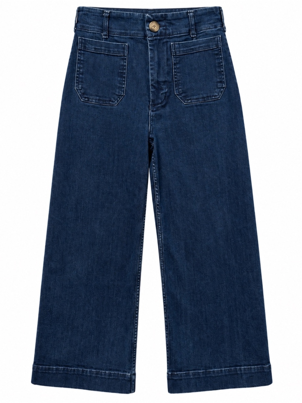 🦋 Maeve Anthropologie| The Colette Jeans Size 28 Dark Wash Wide Leg Cropped - Picture 2 of 5